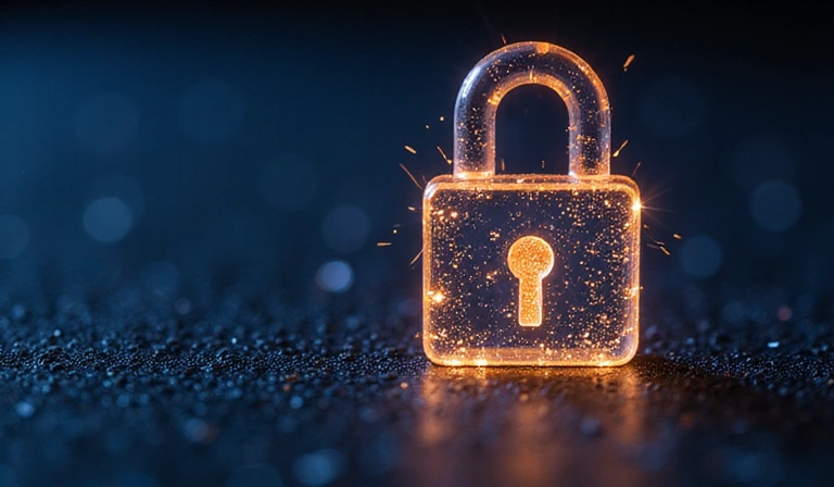 Image of a secure lock icon, representing data protection.